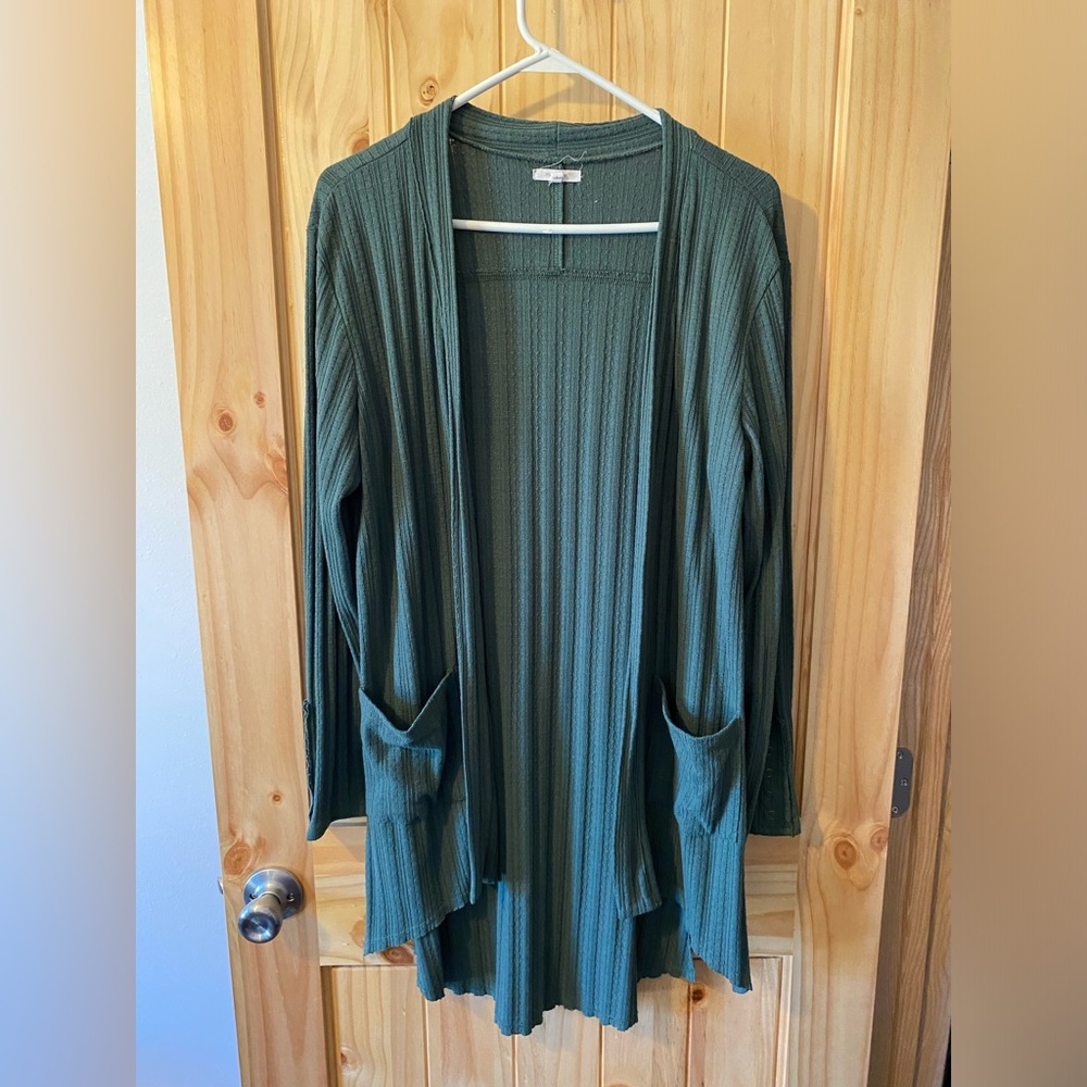 Maurices long light cardigan L sage green